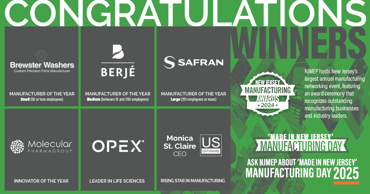 The Winners of the ‘MADE in New Jersey’ Manufacturing Day Awards